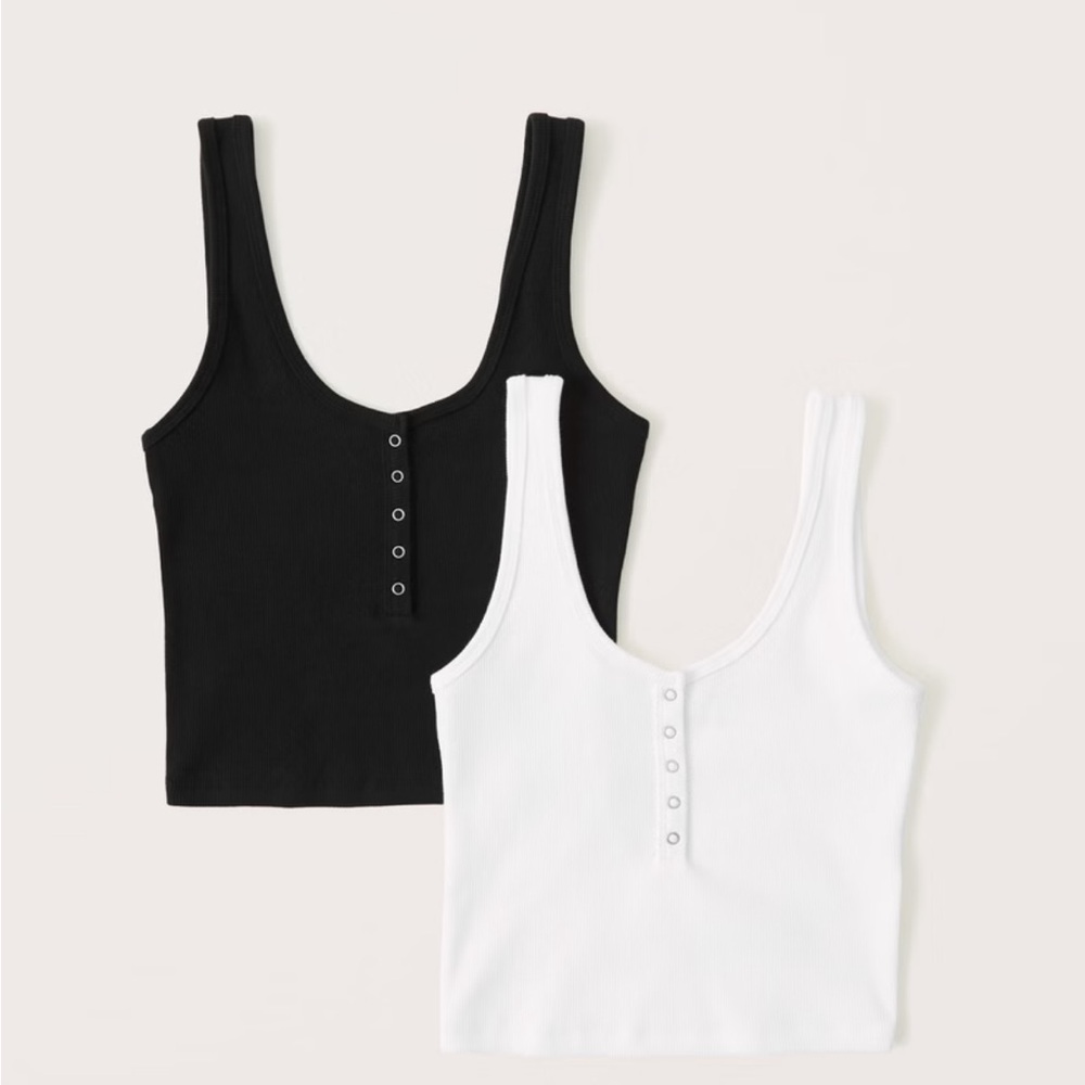Abercrombie White Women's Henley Tank Top XL NWT